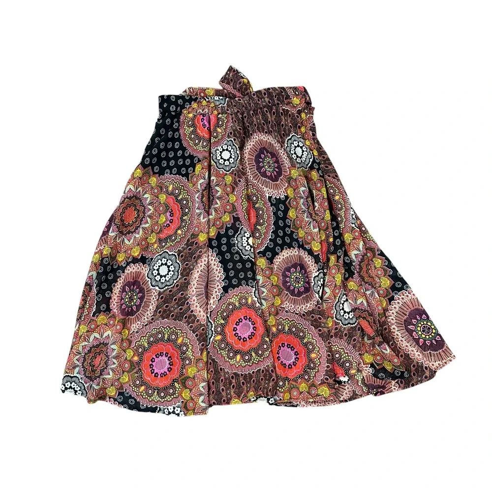 Mix Nouveau Paisley Midi Skirt Bohemian Artsy Cottagecore Festival Mandala Sz S‎